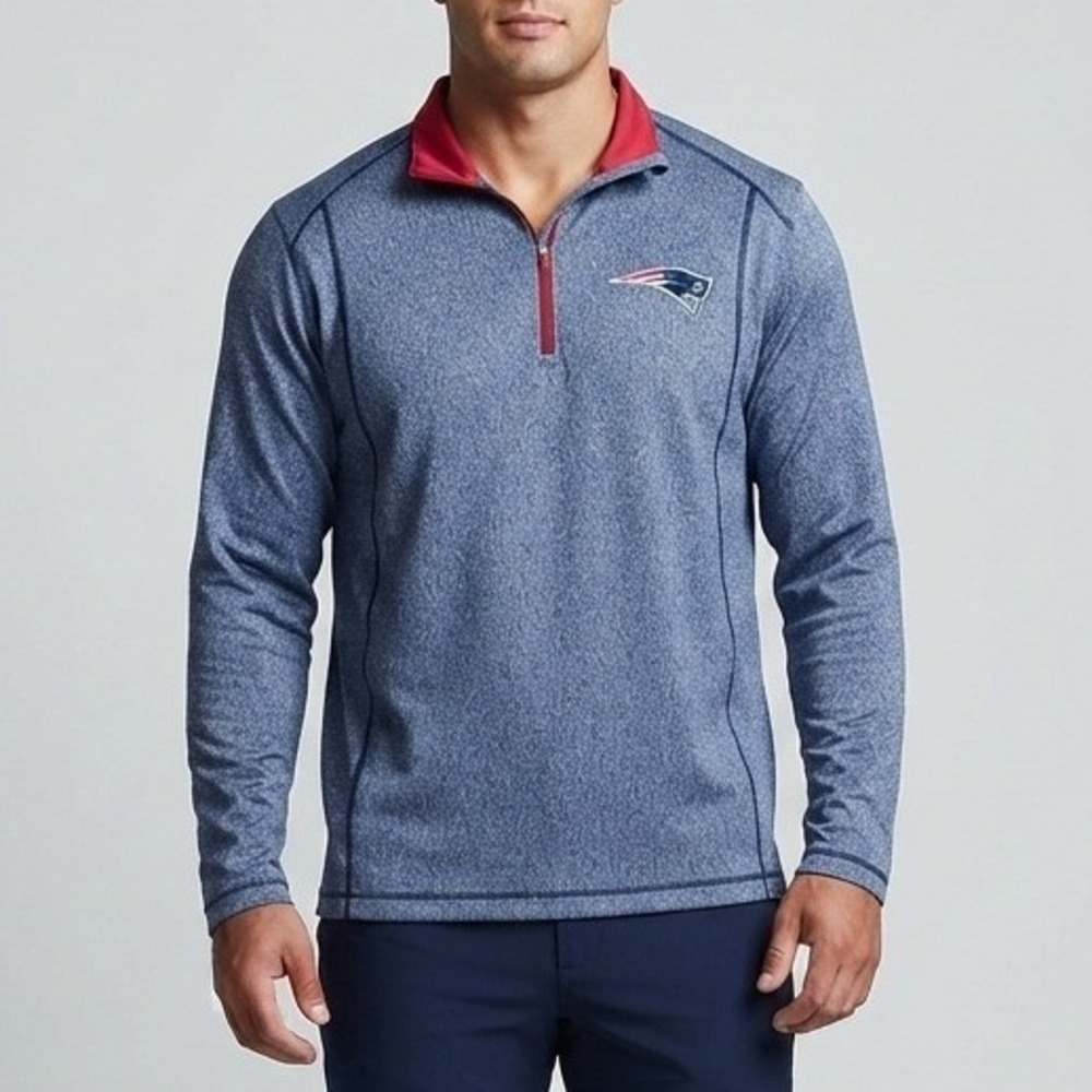NFL New England‎ Patriots Mens XL 1/4 Zip Pullover Athletic Shirt